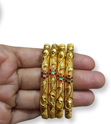 gaurima traders Alloy Agate Gold-plated Bangle Set(Pack of 4)