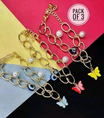 Manmohini International Alloy Charm Bracelet(Pack of 3)