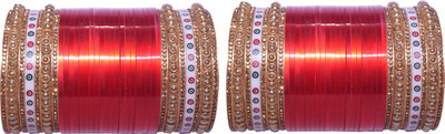HouseOfCommon Plastic Cubic Zirconia Bangle Set(Pack of 2)