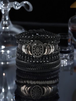 Jewelgenics Leather Beads Bracelet