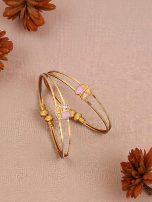 Sangria Brass Diamond Gold-plated Bangle