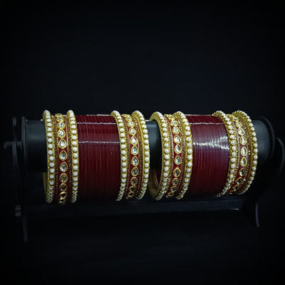 Royal Bangles Plastic Zircon Chudas(Pack of 2)