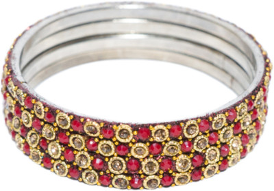 Thegiftsquare Metal Diamond Bangle Set(Pack of 4)