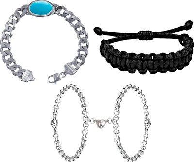 Teeragaj Stainless Steel Bracelet(Pack of 3)