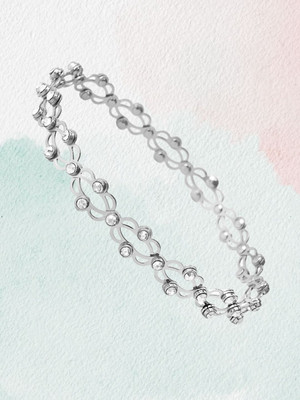 RKB SALES Alloy Cubic Zirconia Silver Bracelet