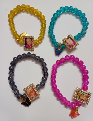 GURU JI CREATION Shell, Crystal, Rubber, Plastic Bracelet Set(Pack of 4)
