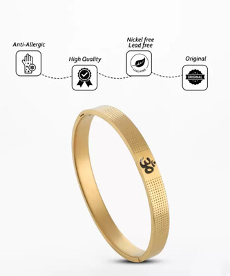 GKKAKADIYA Stainless Steel Gold-plated Kada