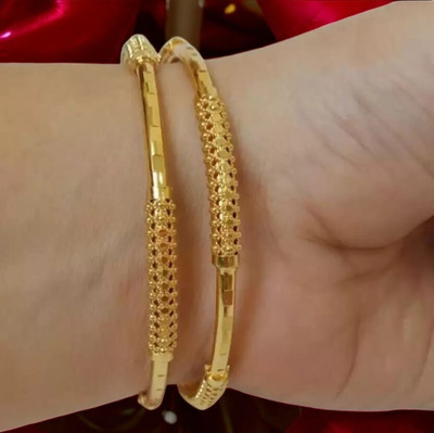 vani enterprise mart Brass Gold-plated Bangle Set(Pack of 2)