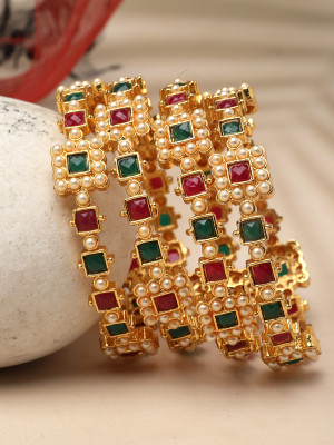 Sukkhi Alloy Gold-plated Bangle Set(Pack of 4)