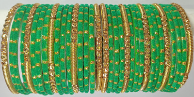 RIJB Glass Beads Bangle Set(Pack of 10)