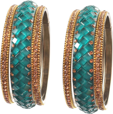 CHURA KING Metal, Alloy Cubic Zirconia Bangle Set(Pack of 6)