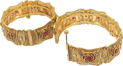 Fashion Forest Copper Gold-plated Bangle Set(Pack of 2)