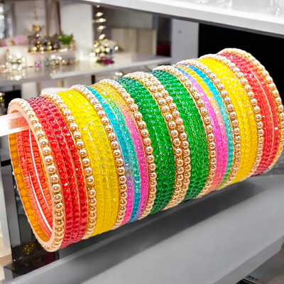 BeautyTrends Glass Bangle Set(Pack of 34)