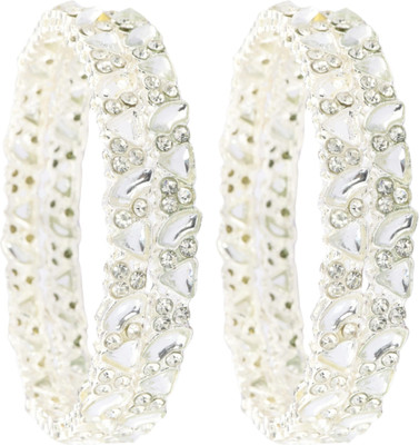 ZULKA Metal Diamond Bangle Set(Pack of 4)