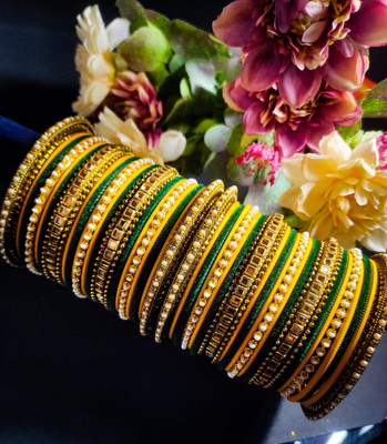 Amika Metal Beads, Zircon Bangle Set(Pack of 52)