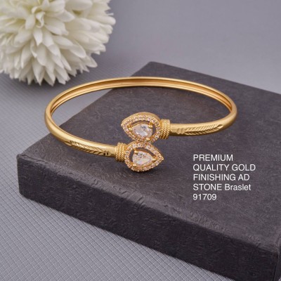 topshop Brass Cubic Zirconia, Diamond Gold-plated Kada