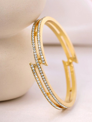 YELLOW CHIMES Alloy Crystal Gold-plated Bangle