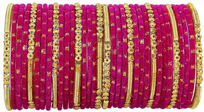 RADHA MOHAN EMPIRE Fabric, Glass Bangle Set(Pack of 10)