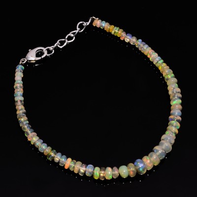 Silver Aura Creations Sterling Silver Opal Bracelet