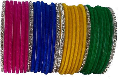 DURGANSH Glass Zircon Bangle Set(Pack of 30)