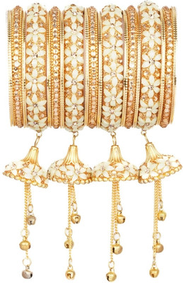 Mamon Creations Alloy Gold-plated Bangle Set(Pack of 19)