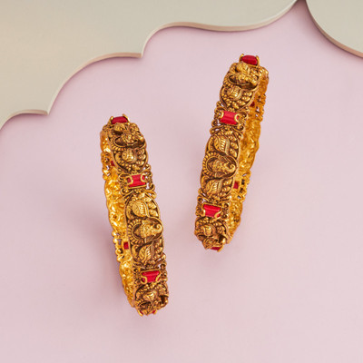 Kushal's Fashion Jewellery Copper Gold-plated Bangle