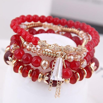 Zaphariq Alloy Crystal Bracelet Set(Pack of 4)