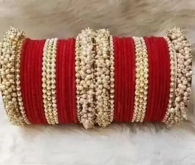 XOZTI Metal Pearl Bangle Set(Pack of 10)