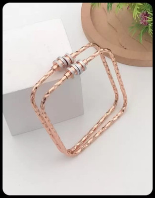 DIMIKI Brass Gold-plated Bangle Set(Pack of 2)