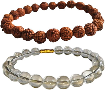 Logyify Ratan Crystal, Rudraksha Quartz Bracelet Set(Pack of 2)