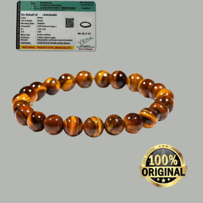 UBRONIK Tiger's Eye Agate, Crystal Bracelet