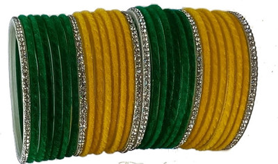 DURGANSH Glass Zircon Bangle Set(Pack of 30)