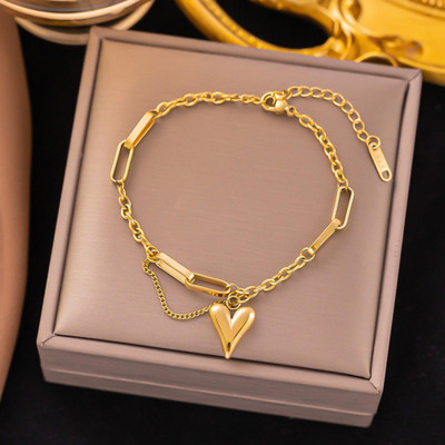 MYKI Stainless Steel Gold-plated Charm Bracelet