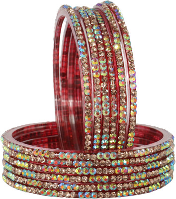 LAVAZZA Glass Zircon Bangle Set(Pack of 12)