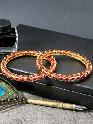 ANOUK Brass Diamond Gold-plated Bangle Set(Pack of 2)