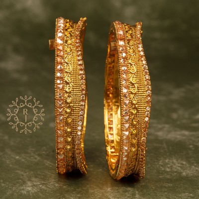 Raddhi Jewels Brass Gold-plated Bangle Set(Pack of 2)