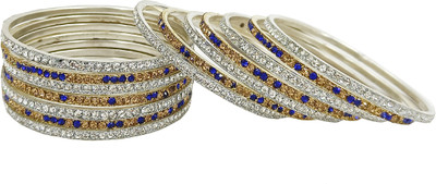 Royal Bangles Metal Zircon Bangle Set(Pack of 14)