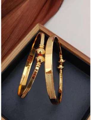 melody creations Alloy Gold-plated Bangle Set(Pack of 2)