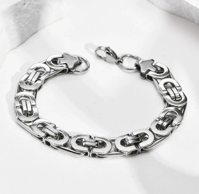 Uniqon Metal, Stainless Steel Silver Bracelet Set