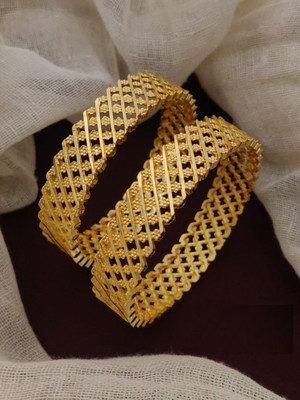 vani enterprise mart Brass Gold-plated Bangle Set(Pack of 2)