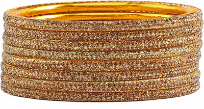 Rijoli Metal Zircon Gold-plated Bangle Set(Pack of 8)