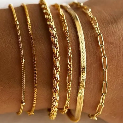 VAMA Metal Crystal Gold-plated Bangle Set(Pack of 6)