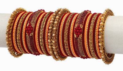 Rijoli Metal Zircon Bangle Set(Pack of 42)