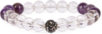 Four Steps Amethyst, Clear Quartz Crystal, Quartz Bracelet
