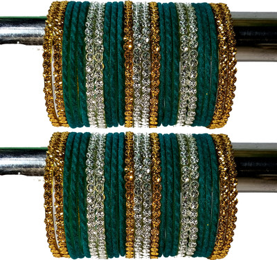 Suhagan Glass Cubic Zirconia Bangle Set(Pack of 48)
