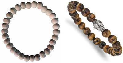 Malas Collection Wood, Stone Bracelet Set(Pack of 2)