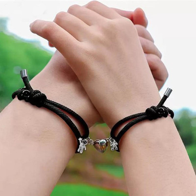 P R Production Dori, Alloy Silver Coated Bracelet Set(Pack of 2)