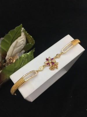 Maytreline Brass Diamond Gold-plated Bracelet