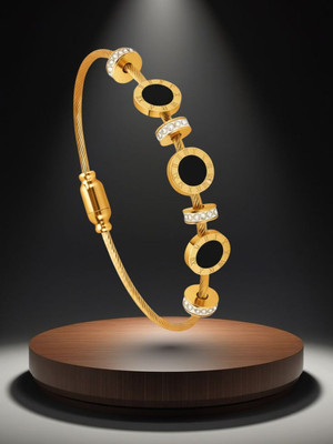 KIVORA Alloy Cubic Zirconia Gold-plated Kada