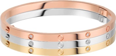 MYKI Stainless Steel Cubic Zirconia Silver, Gold-plated Bracelet